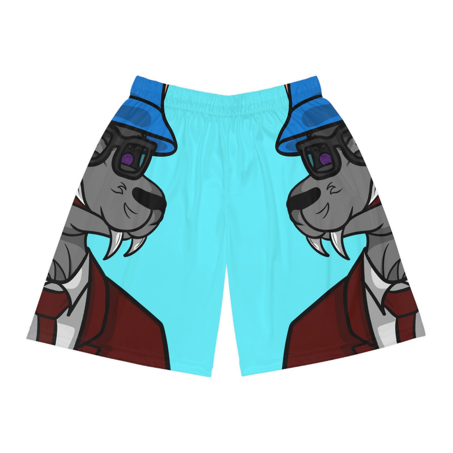 Pantalones cortos de baloncesto Maroon Business Wolf Cyborg 