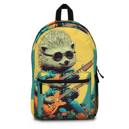 Hedgehog Rock Star Classic Animal Guitarist Graphic Backpack