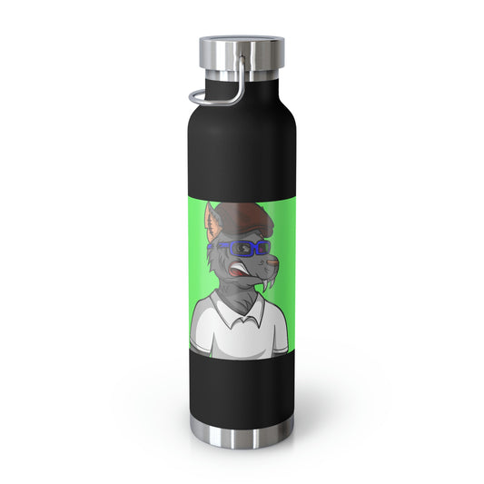 Grey Wolf Barrette Hat Cyborg Copper Vacuum Insulated Bottle, 22oz