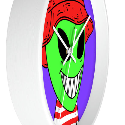 Alien Character Cartoon Big Smile Wall clock