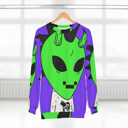 Sudadera unisex con leche de vaca Moo Digital Anim Alien AOP 