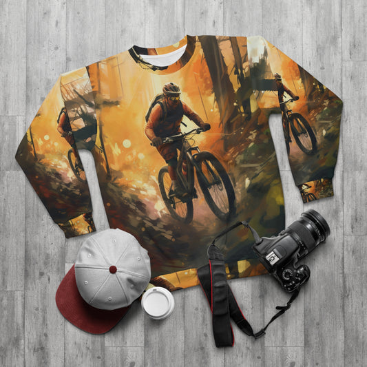 Mountain Bike Adventure - Forest Trail Graphic Unisex Sweatshirt (AOP)