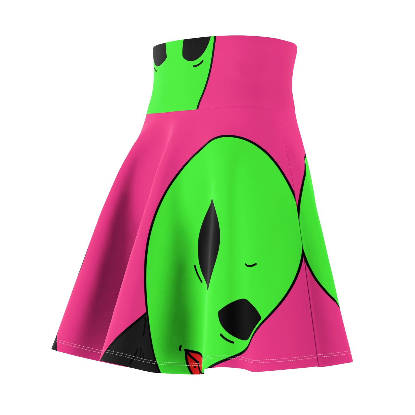 8 Ball Green Alien Lipstick Visitor Women's Skater Skirt