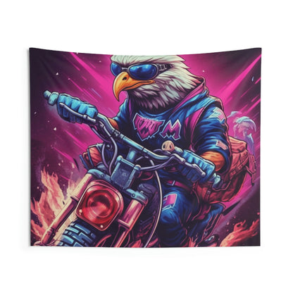 Biker USA American Eagle Motorcycle Graphic Indoor Wall Tapestries