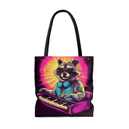 Raccoon Keyboard Piano Music Animal Graphic Tote Bag (AOP)