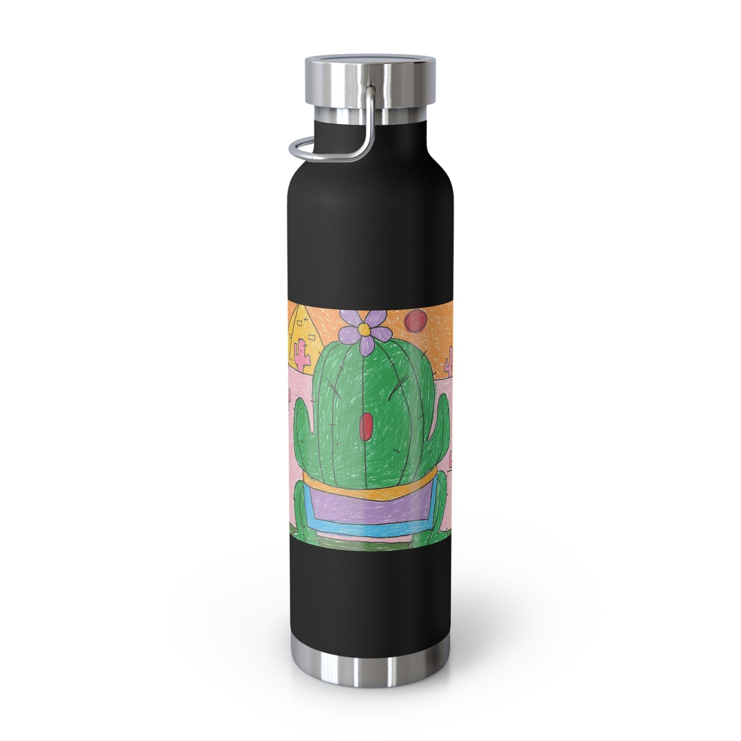 Desert Cactus Sumo Wrestler Graphic Copper Vacuum Insulated Bottle, 22oz