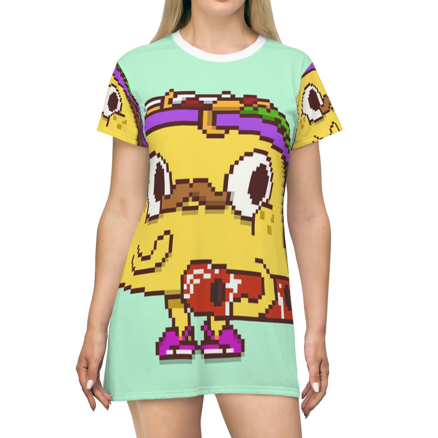 Taco Cowboy Snowboarder Snowboard Shredder All Over Print T-Shirt Dress