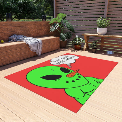 Veggie Visi The Vegetable Visitor Alien Eat Your Veg Outdoor Rug