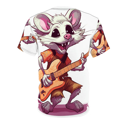 Opossum Musical Guitarist Graphic Unisex Cut & Sew Tee (AOP)