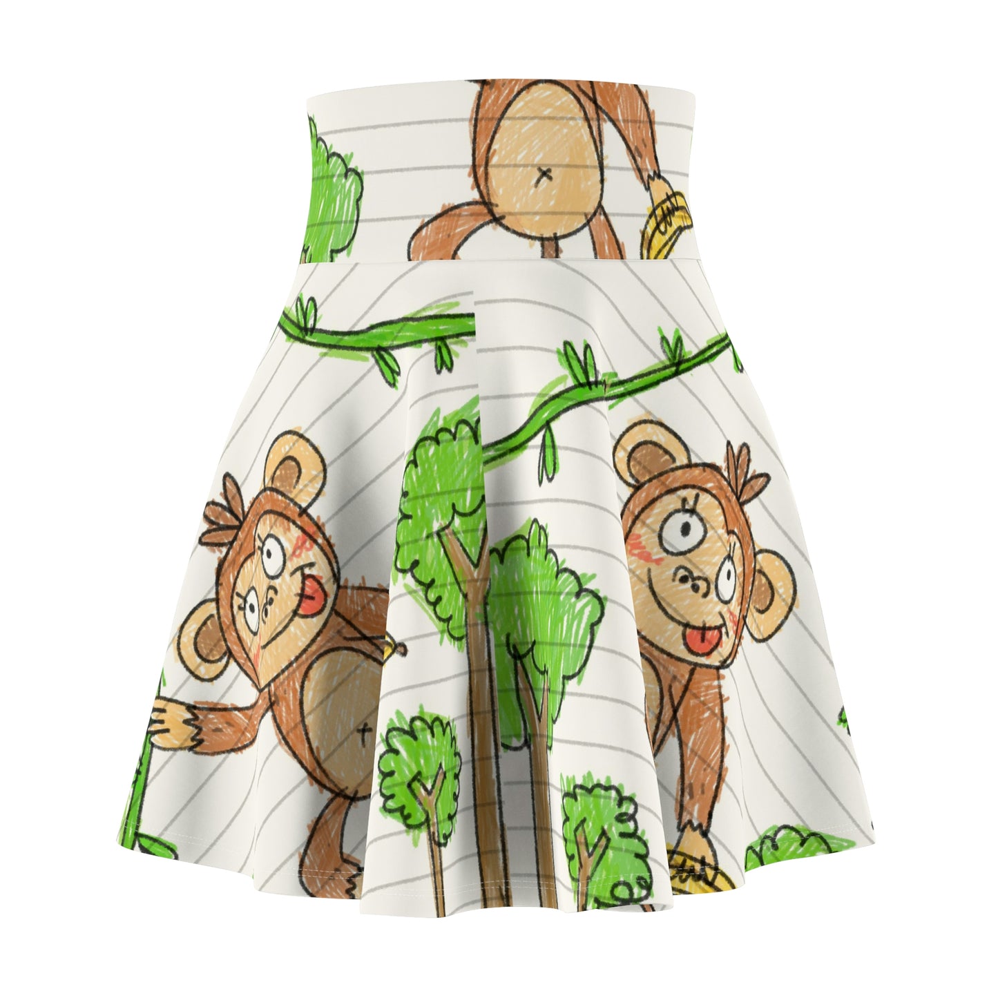 Graphic Monkey - Fun Zoo Clothing for Ape Lovers Women's Skater Skirt