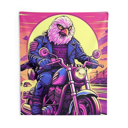 American Bald Eagle Motorcycle Ride USA Style Indoor Wall Tapestries