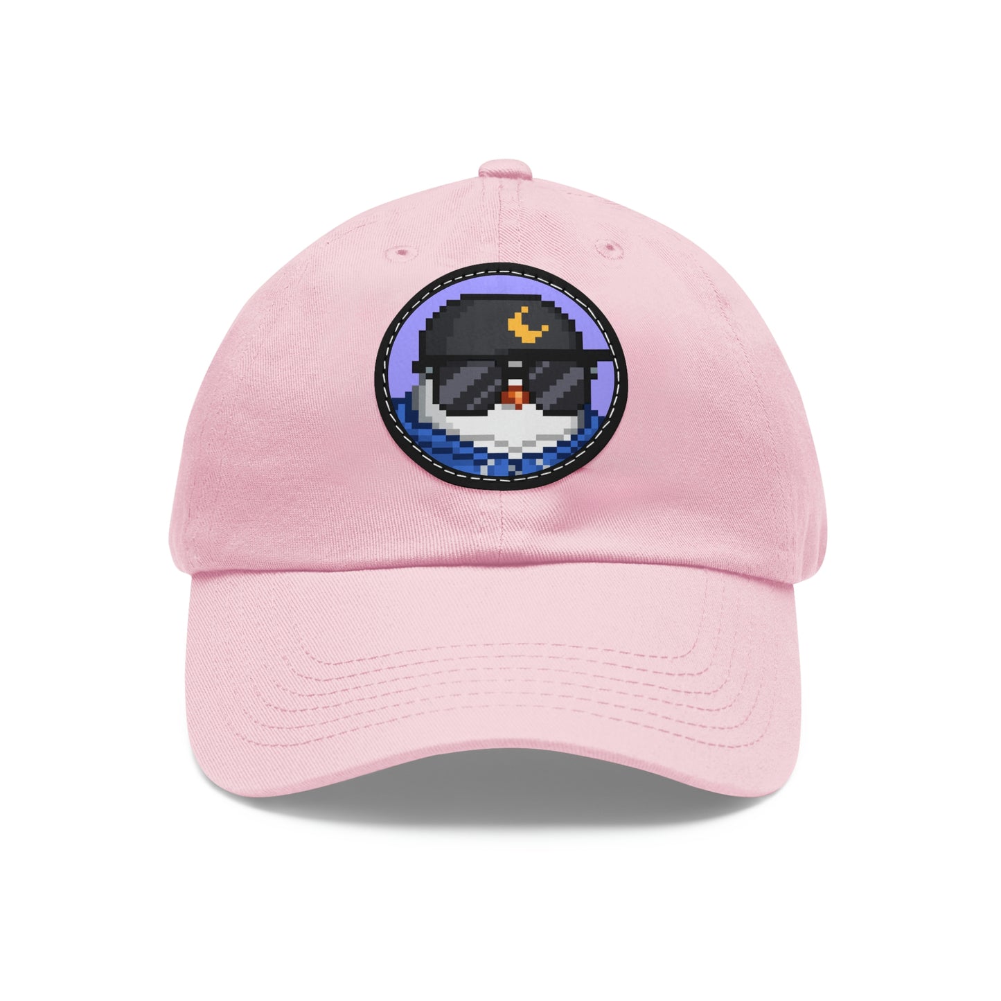 Owl Bird Moon Night Hawk Dad Hat with Leather Patch (Round)