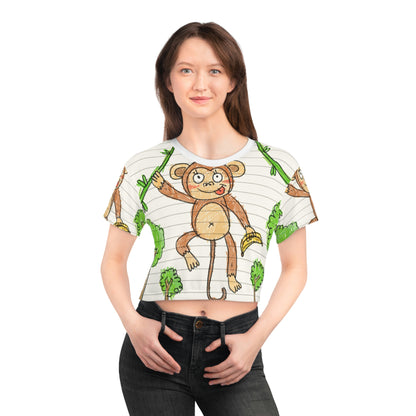 Graphic Monkey - Fun Zoo Clothing for Ape Lovers AOP Crop Tee