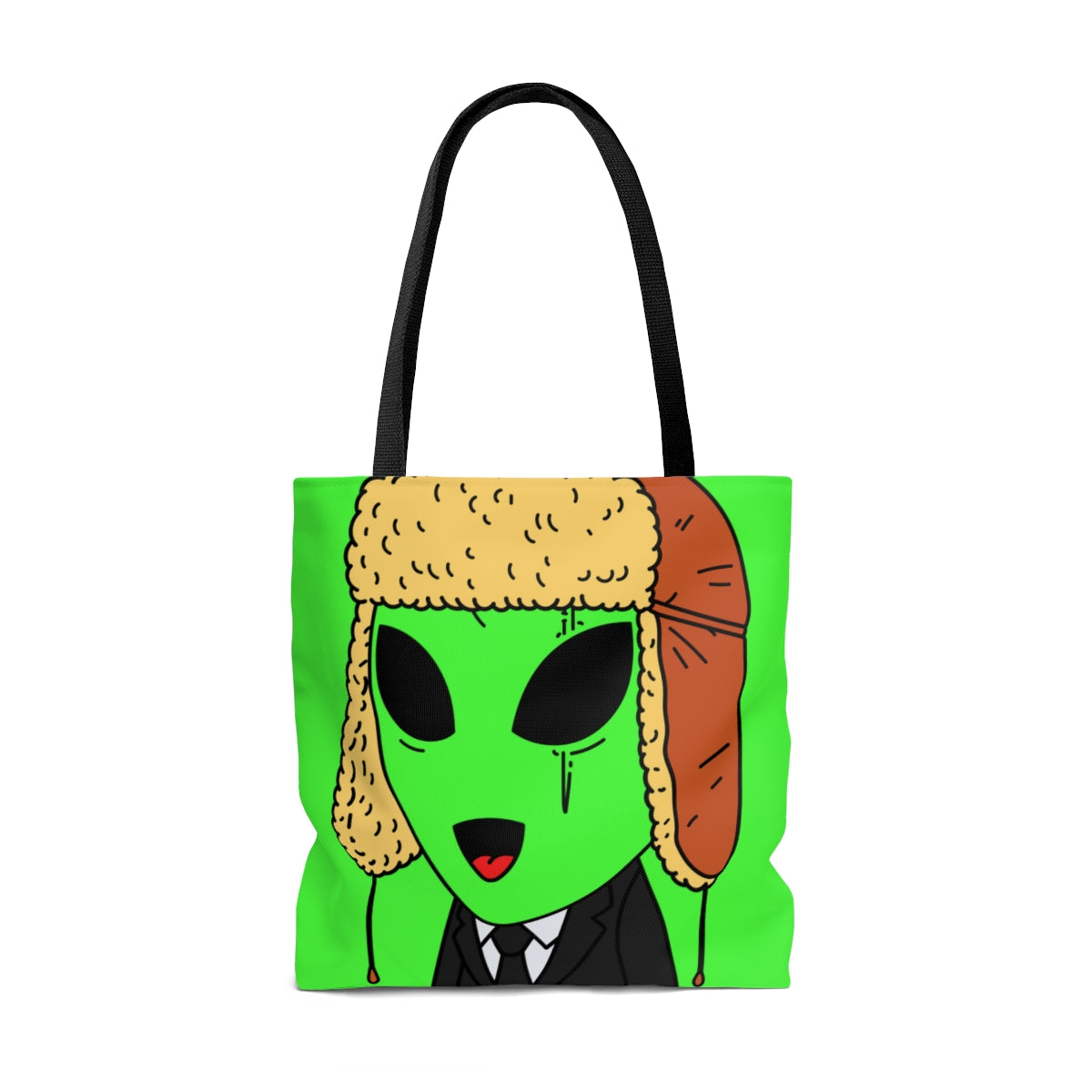 Trapper Hat Scar Eye Green Business Visitor Alien AOP Tote Bag