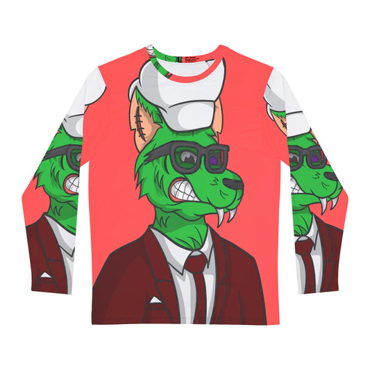 Chef Hat Cook Wolf Cyborg Red Suit Men's Long Sleeve AOP Shirt