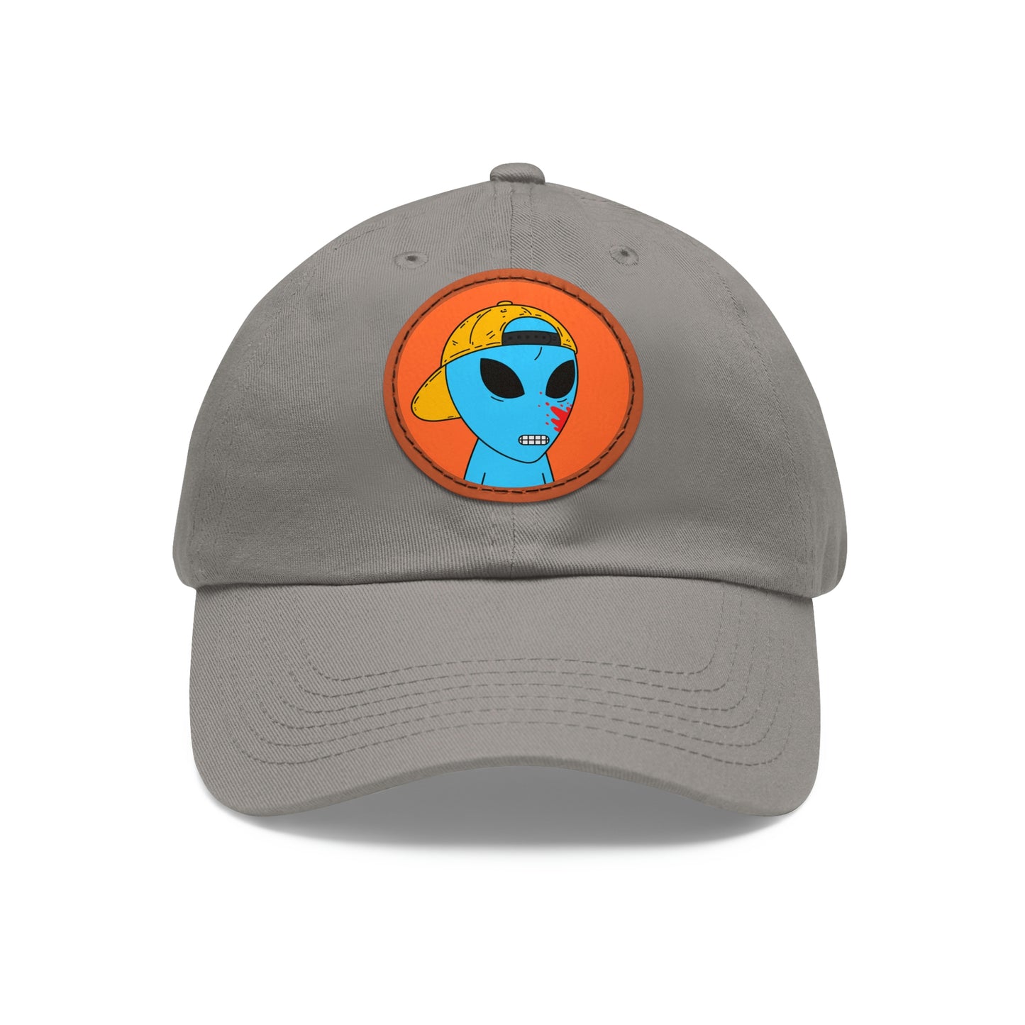 Blue Blood Alien Visitor Dad Hat with Leather Patch (Round)