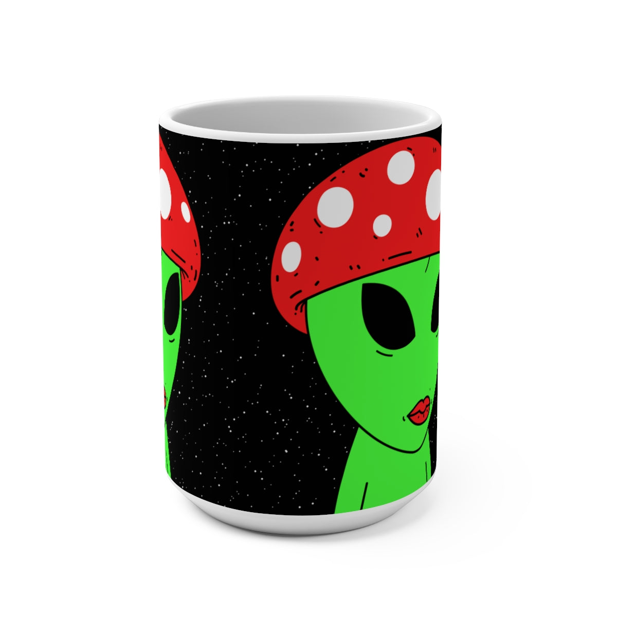 Mushroom Head Alien Space Star Galaxy Mug 15oz