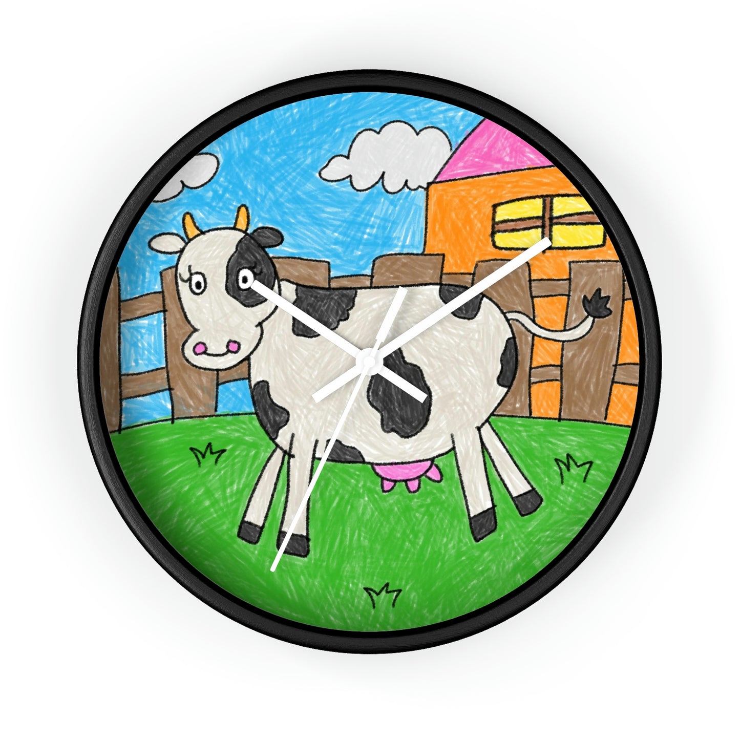 Cow Moo Farm Barn Animal Character Wall clock