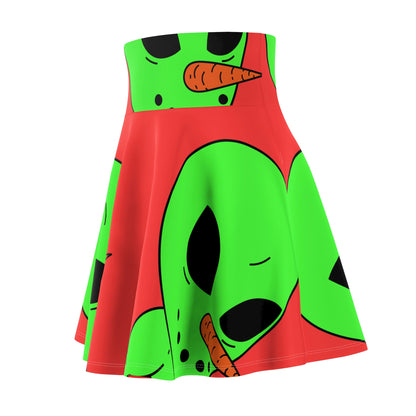 Veggie Visi Alien Vegetable Visitor Women's Skater Skirt