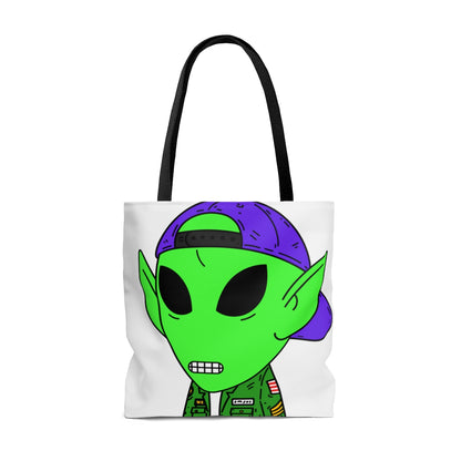 Chaqueta militar verde del ejército oreja puntiaguda Visitante Alien AOP Bolsa de tela 