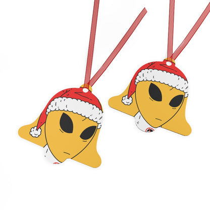 Alien Santa Space Character Holiday Winter Season Metal Ornaments