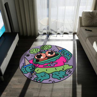 Frog Fly Fantasy Round Rug