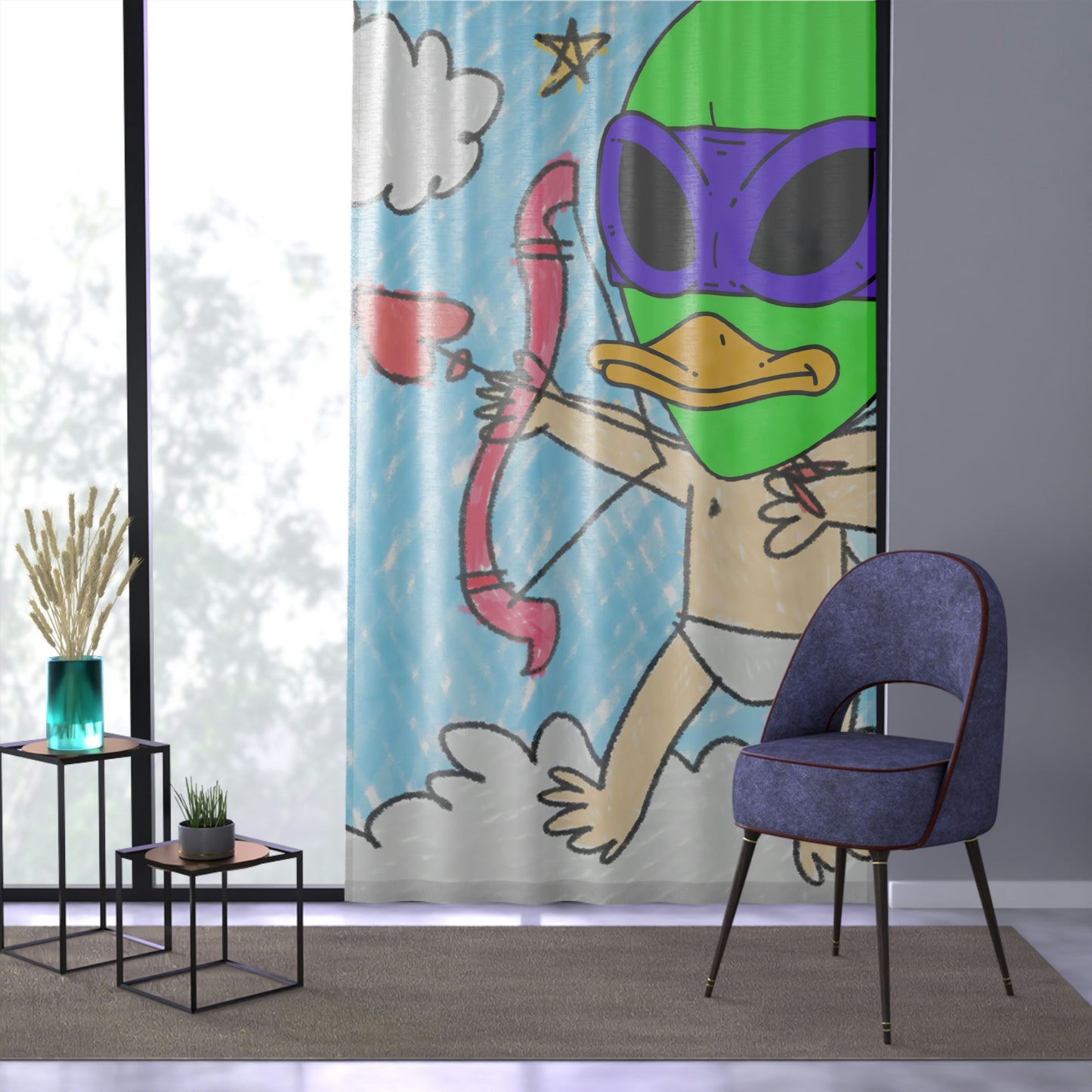 Valentine Alien Visitor 751 Window Curtain