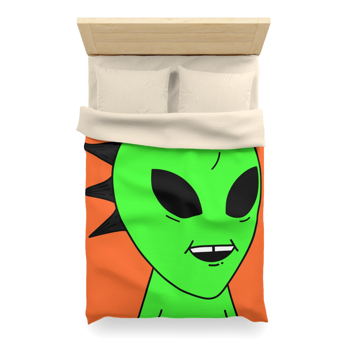 Black Hair Spiked Visitor Alien Microfiber Duvet Cover