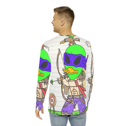 Archer Shooter Alien Bow Arrow Mark Hunter Visitor 751 Men's Long Sleeve AOP Shirt