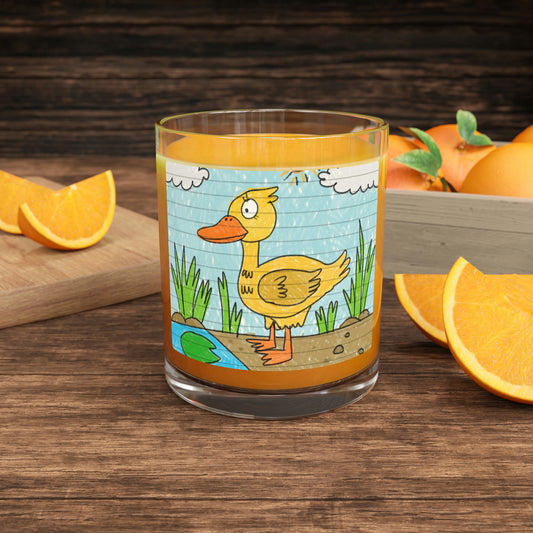 Yellow Duck Bird Pond Bar Glass