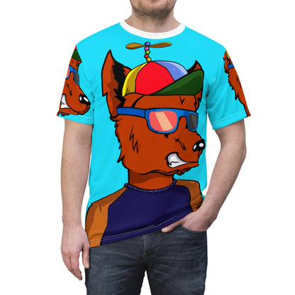 Wolf Helicopter Hat Spinner Cyborg Werewolve Unisex AOP Cut & Sew Tee