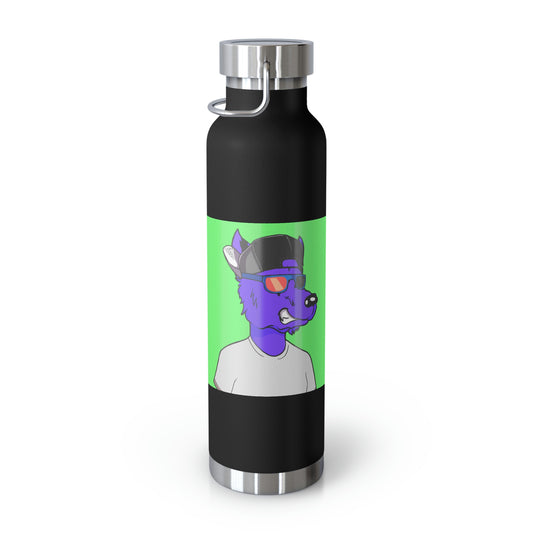 Cyborg Wolf Purple Fur Werewolve Botella aislada al vacío de cobre, 22 oz