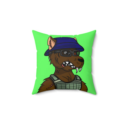 Military Army Cyborg Wolve Spun Polyester Square Pillow