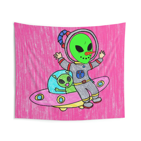 Veggie Visi Alien Vegetable Visitor UFO Indoor Wall Tapestries