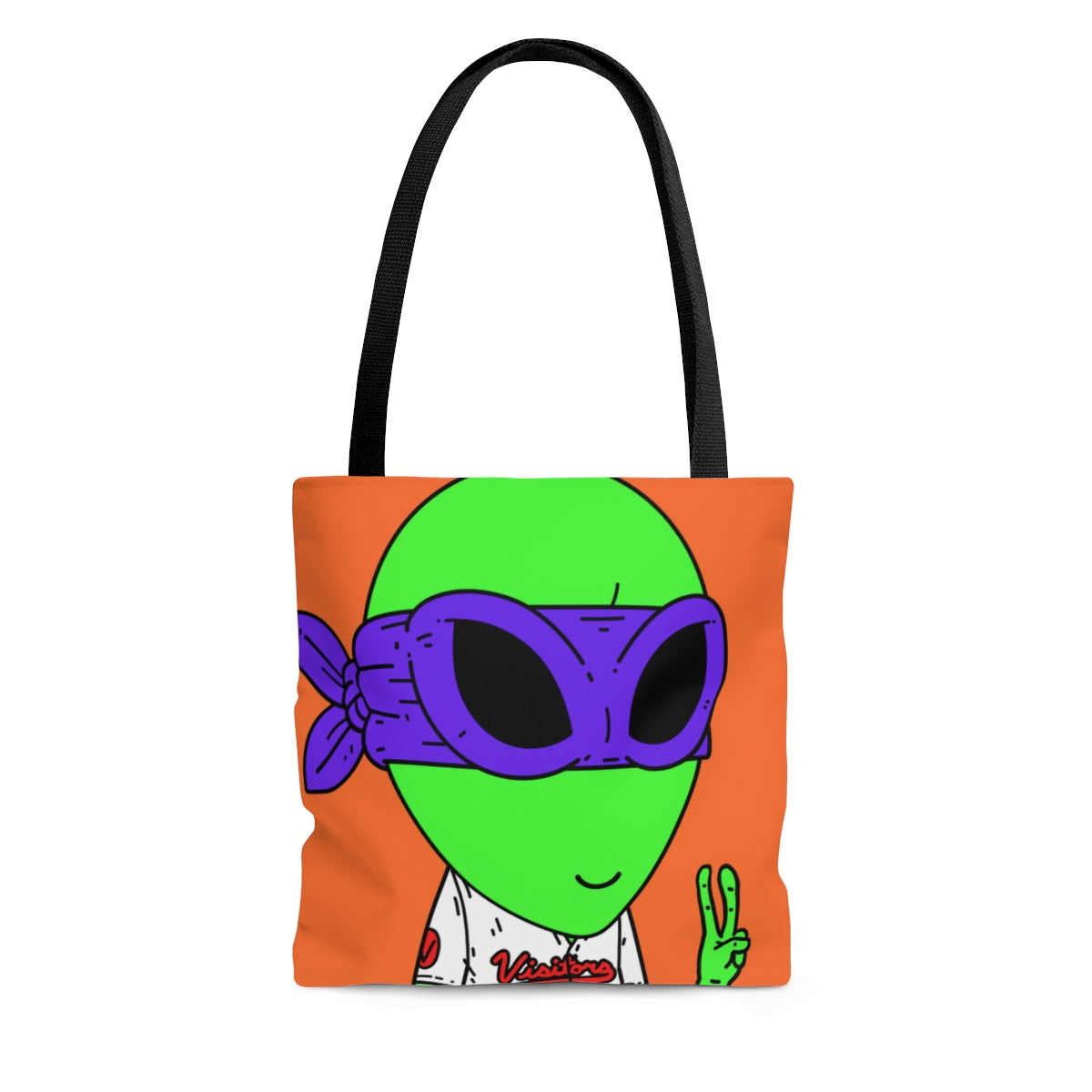 Purple Ninja Peace Visitor Jersey Alien AOP Tote Bag