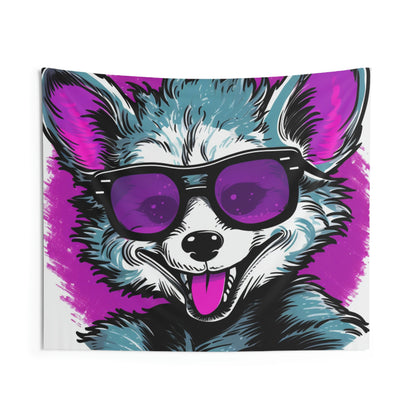 Cheerful Possum Animated Graphic Indoor Wall Tapestries