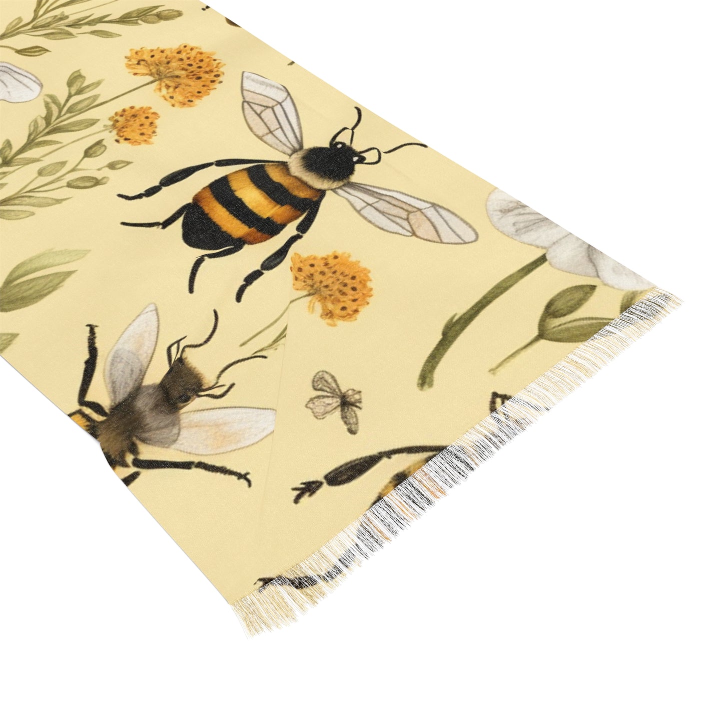 Whimsical Bees & Honeycombs Nature-Friendly Pattern Design Light Scarf