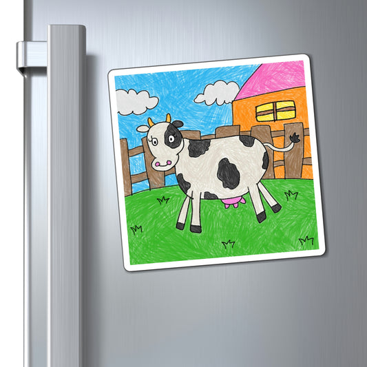 Cow Moo Farm Barn Animal Character Magnets