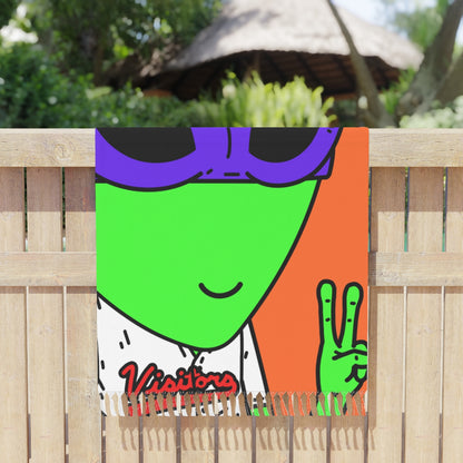 Paño De Playa Púrpura Ninja Peace Visitor Jersey Alien Boho