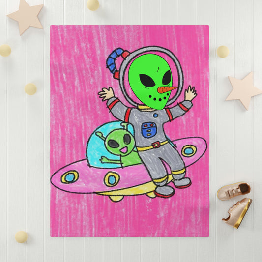 Veggie Visi Alien Vegetable Visitor UFO Soft Fleece Baby Blanket