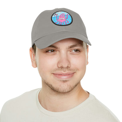 The Kraken Octopus Clean Graphic Dad Hat with Leather Patch (ラウンド)