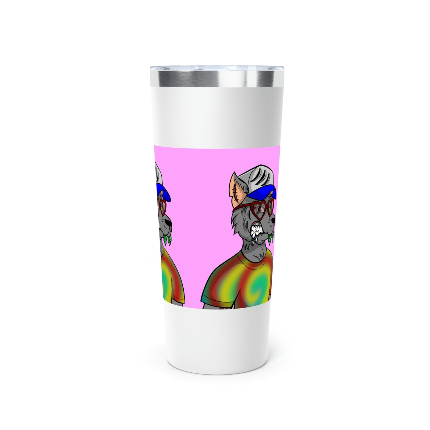 Valentine Heart Wolf Werewolve Tiedye Copper Vacuum Insulated Tumbler, 22oz