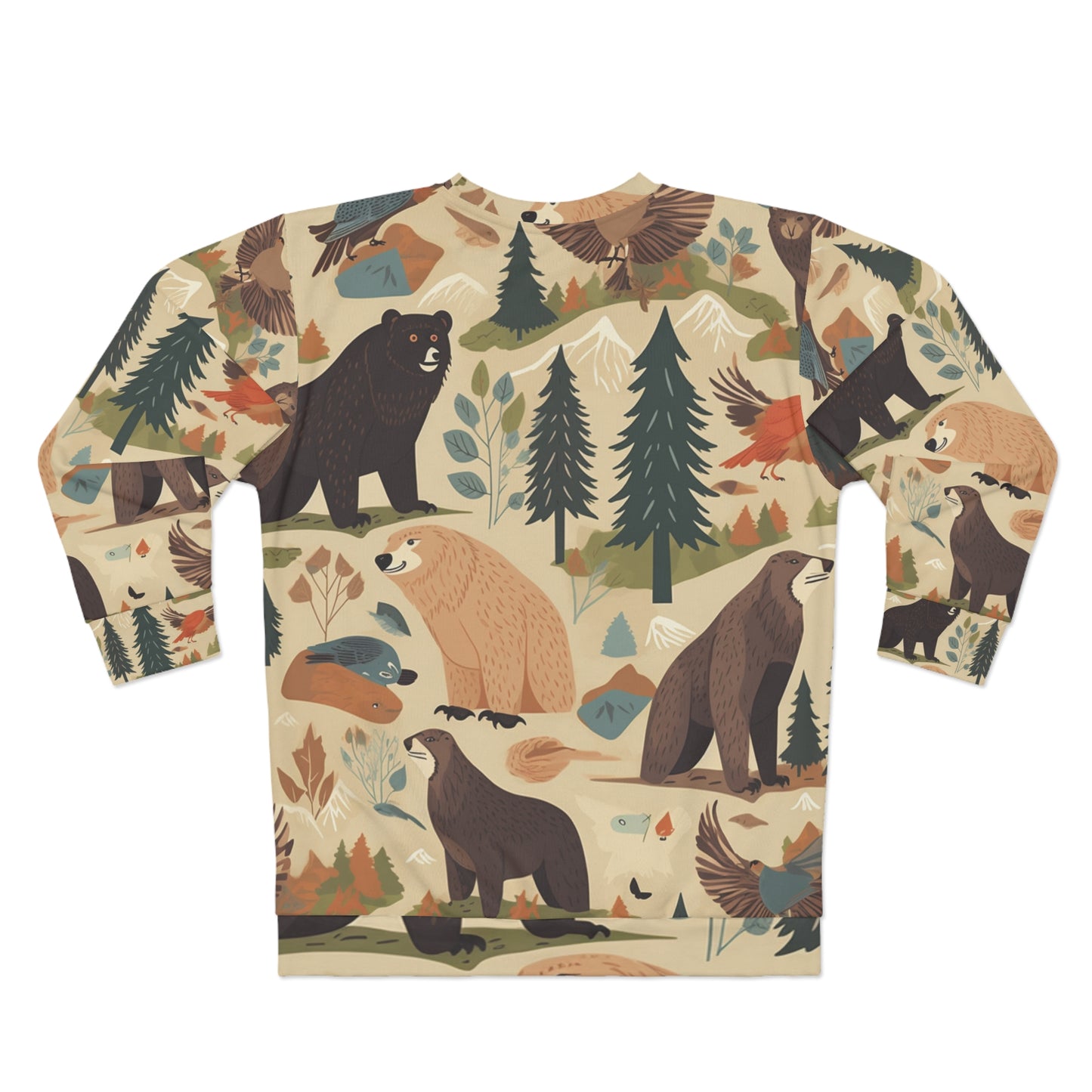 Inspirado en el desierto de EE. UU.: osos grizzly, sudadera unisex con patrón de animales (AOP) 