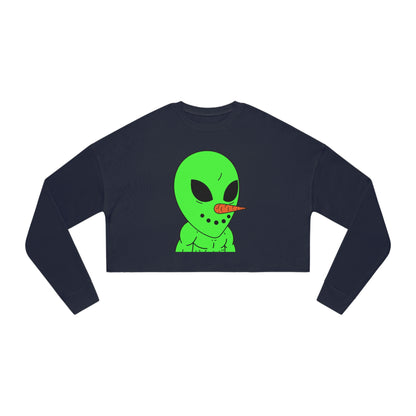 Veggie Visi Alien Vegetable Visitor Women's Cropped Sweatshirt