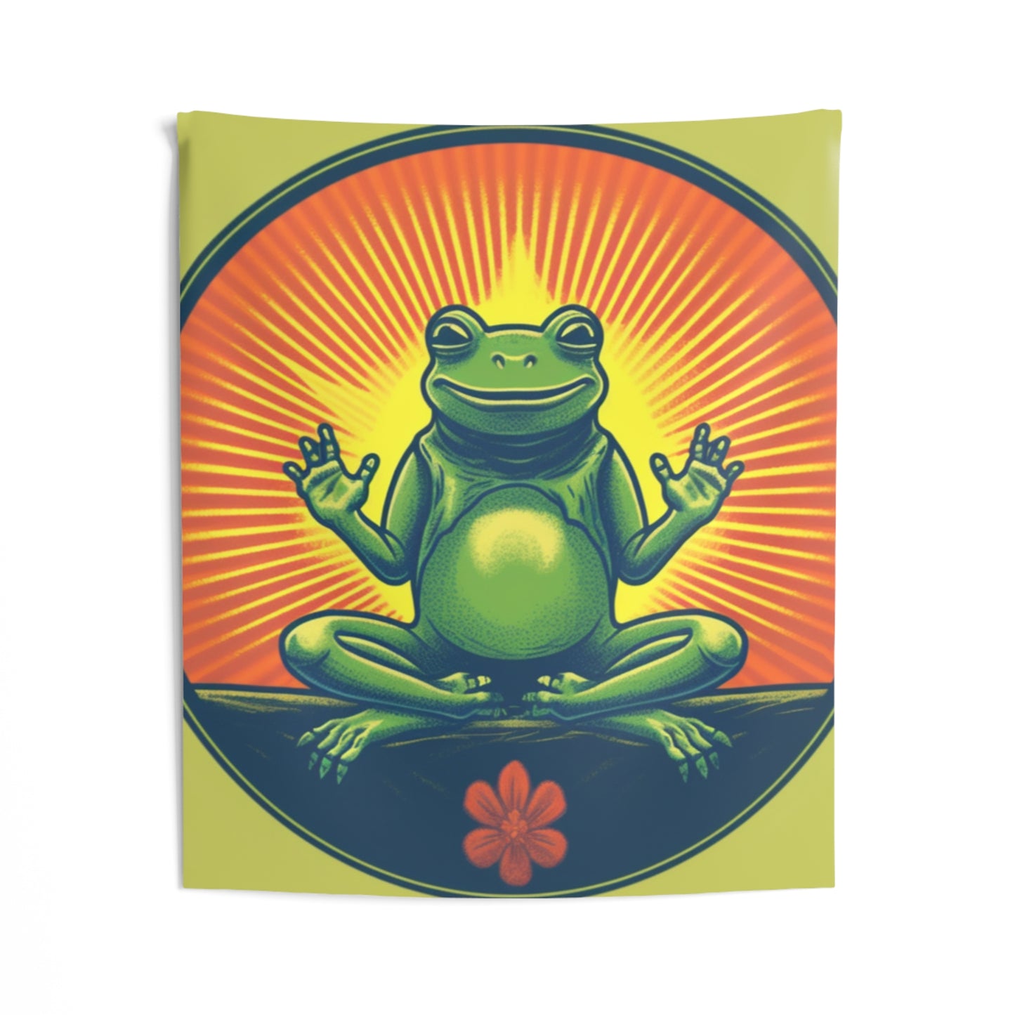 Yoga Frog Namaste Amphibian Relax Graphic Indoor Wall Tapestries