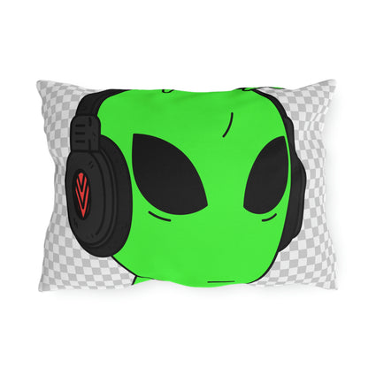 Alien Music Headphone Podcast Character Visitor Outdoor Pillows