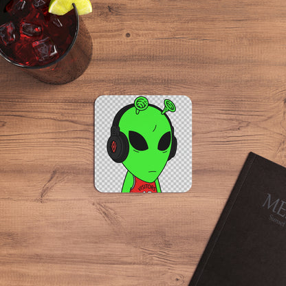 Alien Music Headphone Podcast Character Visitor Coasters (50, 100 pcs)