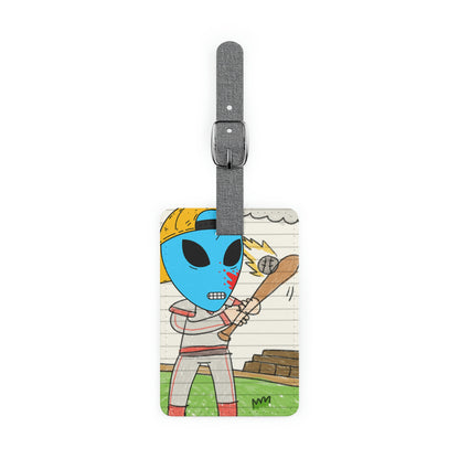 Alien Blue Blood Baseball Saffiano Polyester Luggage Tag, Rectangle