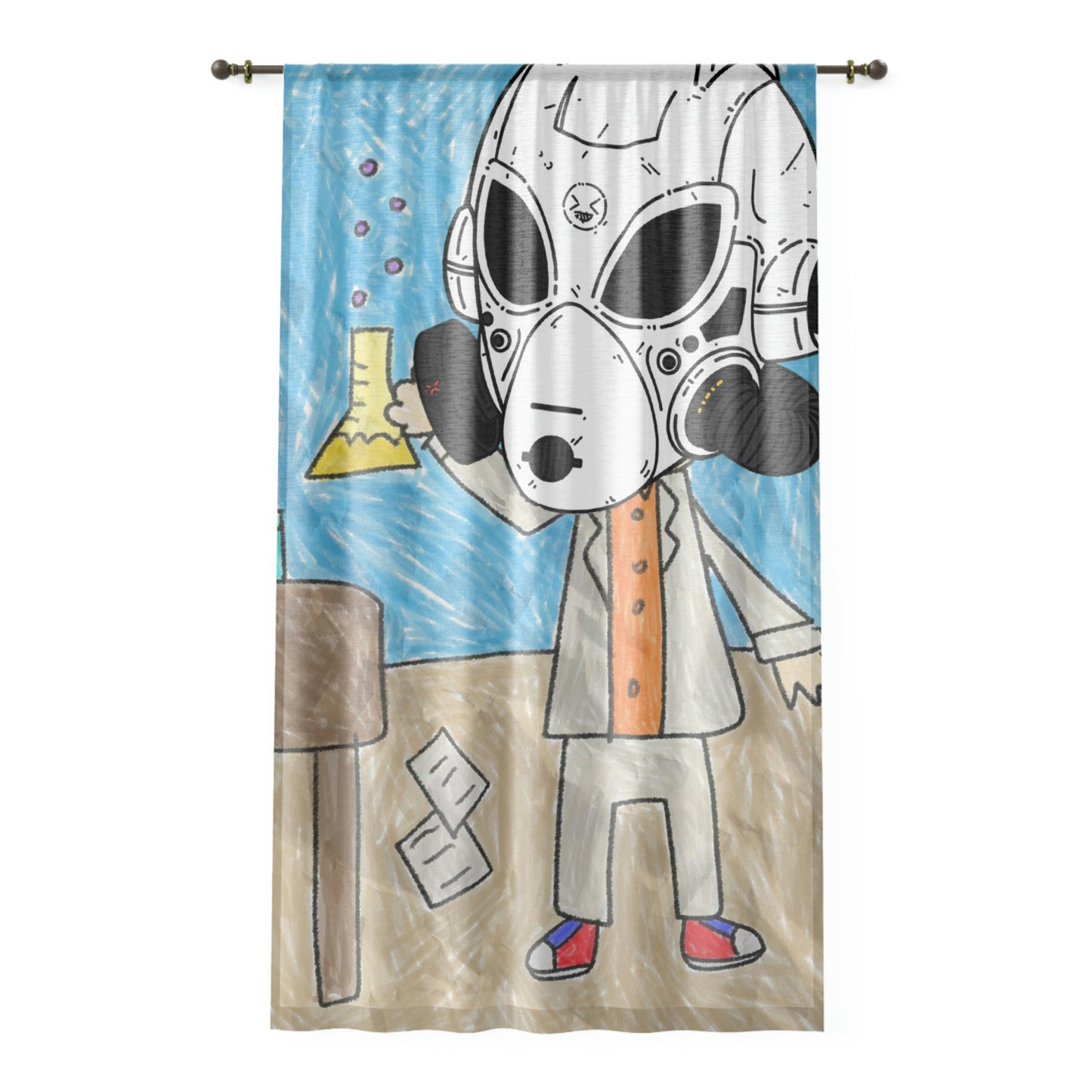 Science LOL Visitor Alien Scientific Formula Window Curtain