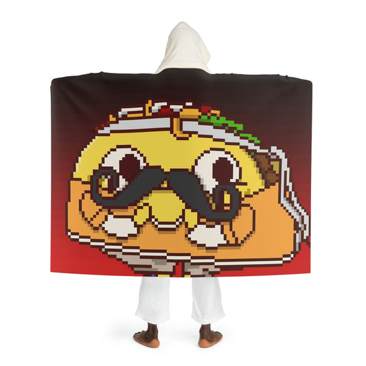 Karate Taco Flame Color Background Hooded Sherpa Fleece Blanket